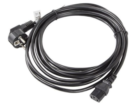 Kabel zasilający CEE 7/7 - IEC 320 C13 VDE 5M czarny Kabel zasilający CEE 7/7 - IEC 320 C13 VDE 5M czarny