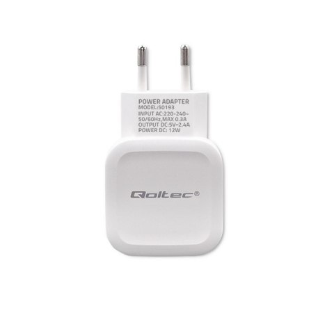 Ładowarka sieciowa 12W | 5V | 2.4A | USB | Biała Ładowarka sieciowa 12W | 5V | 2.4A | USB | Biała