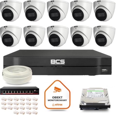 Zestaw monitoringu IP BCS Line 10x Kamera BCS-L-EIP14FSR3-AI1 Rejestrator z dyskiem 1TB Zestaw monitoringu IP BCS Line 10x Kamera BCS-L-EIP14FSR3-AI1 Rejestrator z dyskiem 1TB