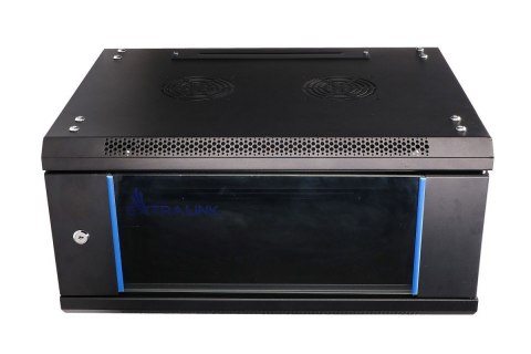 Szafka wisząca rack 4U 600x450 czarna szklane drzwi Szafka wisząca rack 4U 600x450 czarna szklane drzwi