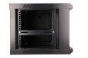 Szafka wisząca rack 6U 600x450 czarna szklane drzwi