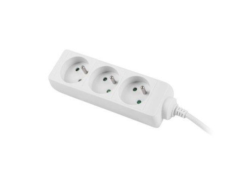 Listwa zasilająca 1.5m, biała, 3 gniazda, kabel wykonany z pełnej miedzi Listwa zasilająca 1.5m, biała, 3 gniazda, kabel wykonany z pełnej miedzi