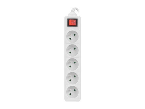Listwa zasilająca 1.5m, biała, 5 gniazd, z wyłącznikiem, kabel wykonany z pełnej miedzi Listwa zasilająca 1.5m, biała, 5 gniazd, z wyłącznikiem, kabel wykonany z pełnej miedzi