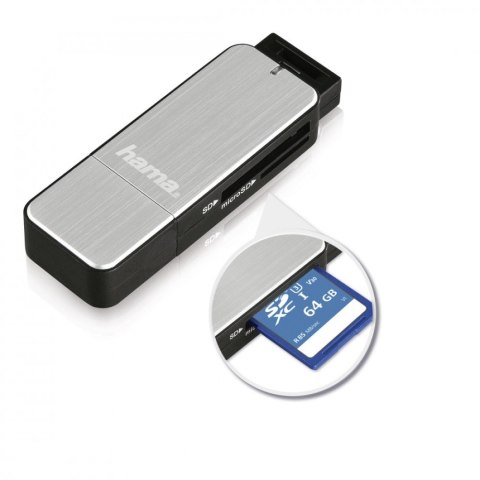 Czytnik kart SD/microSD USB 3.0 srebrny Czytnik kart SD/microSD USB 3.0 srebrny
