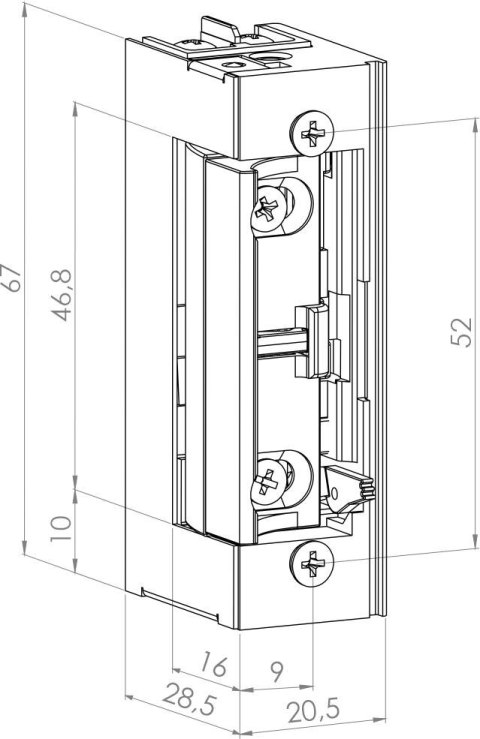 Elektrozaczep niskoprądowy symetryczny SCOT ES-S1224N Elektrozaczep niskoprądowy symetryczny SCOT ES-S1224N