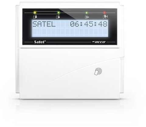 SATEL Manipulator LCD z czytnikiem kart zbliżeniowych 125 kHz (białe podświetlenie, biała obudowa) ACCO-KLCDR-W SATEL Manipulator LCD z czytnikiem kart zbliżeniowych 125 kHz (białe podświetlenie, biała obudowa) ACCO-KLCDR-W
