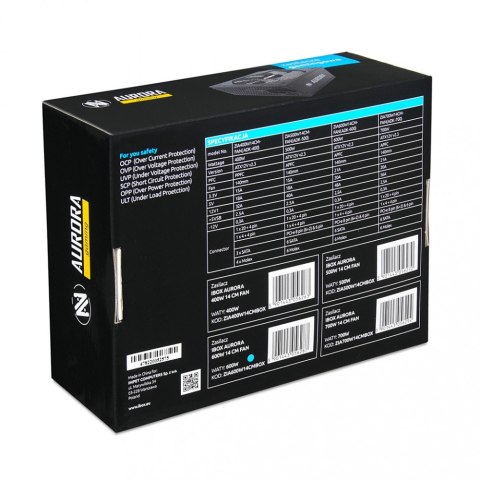 Zasilacz Aurora 500W 14 Fan gaming BOX Zasilacz Aurora 500W 14 Fan gaming BOX