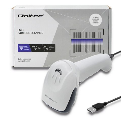 Czytnik kodów kreskowych 1D | CCD | USB | Biały Czytnik kodów kreskowych 1D | CCD | USB | Biały