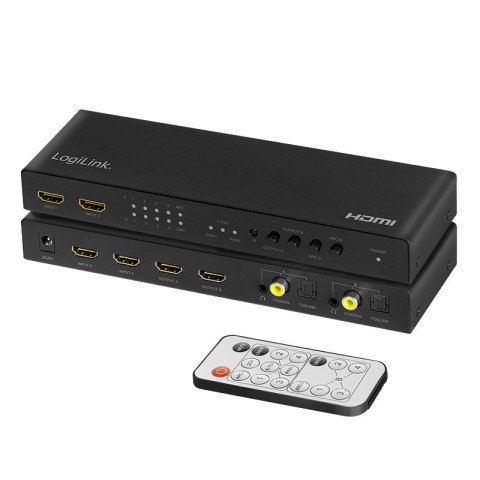 Switch 4x2 HDMI, 4K 60Hz, z pilotem Switch 4x2 HDMI, 4K 60Hz, z pilotem