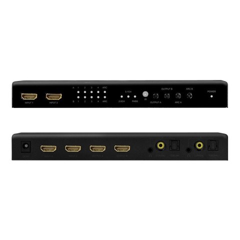 Switch 4x2 HDMI, 4K 60Hz, z pilotem Switch 4x2 HDMI, 4K 60Hz, z pilotem