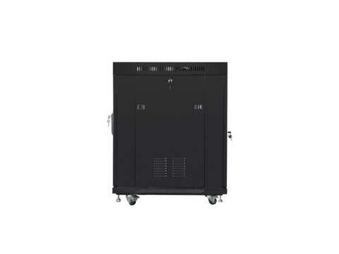 Szafa instalacyjna rack stojąca 19 15U 600x800 czarna, drzwi szklane lcd (flat pack) Szafa instalacyjna rack stojąca 19 15U 600x800 czarna, drzwi szklane lcd (flat pack)