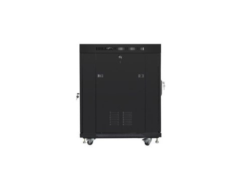 Szafa instalacyjna rack stojąca 19 15U 600x800 czarna, drzwi szklane lcd (flat pack) Szafa instalacyjna rack stojąca 19 15U 600x800 czarna, drzwi szklane lcd (flat pack)