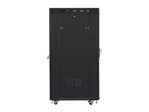 Szafa instalacyjna rack stojąca 19 27U 600x800 czarna, drzwi szklane LCD (Flat pack) Szafa instalacyjna rack stojąca 19 27U 600x800 czarna, drzwi szklane LCD (Flat pack)