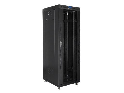 Szafa instalacyjna rack stojąca 19 37u 600x800 czarna, drzwi szklane lcd (Flat pack) Szafa instalacyjna rack stojąca 19 37u 600x800 czarna, drzwi szklane lcd (Flat pack)