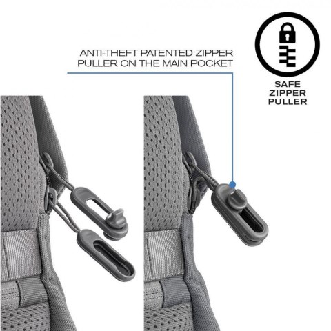 Plecak antykradzieżowy BOBBY SOFT GREY Plecak antykradzieżowy BOBBY SOFT GREY