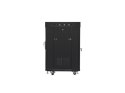Szafa instalacyjna Rack stojąca 19 15U 600X600 czarna, drzwi sklane (flat pack)