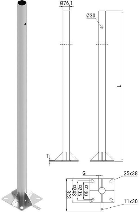 Słup ATS SKAMP2/4 pod montaż kamer CCTV Słup ATS SKAMP2/4 pod montaż kamer CCTV