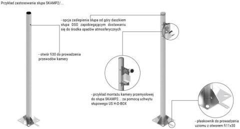 Słup ATS SKAMP2/4 pod montaż kamer CCTV Słup ATS SKAMP2/4 pod montaż kamer CCTV