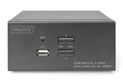Przełącznik KVM 2 portowy HDMI, Dual Display, 4K 30Hz Przełącznik KVM 2 portowy HDMI, Dual Display, 4K 30Hz