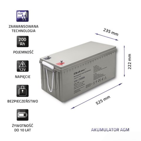 Akumulator AGM | 12V | 200Ah | max. 3000A Akumulator AGM | 12V | 200Ah | max. 3000A
