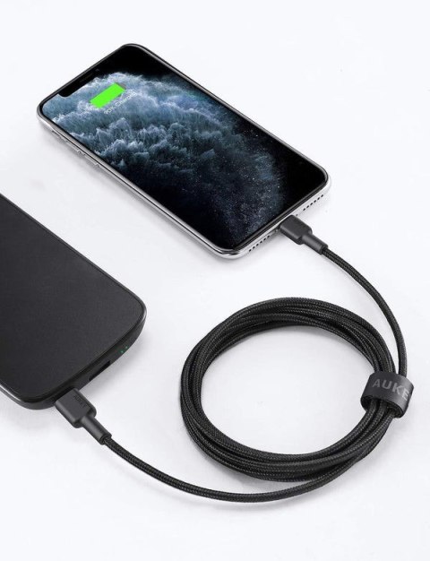 CB-CL03 Black nylonowy kabel Lightning-USB C | USB Power Delivery USB-PD | 2m | certyfikat MFi Apple CB-CL03 Black nylonowy kabel Lightning-USB C | USB Power Delivery USB-PD | 2m | certyfikat MFi Apple