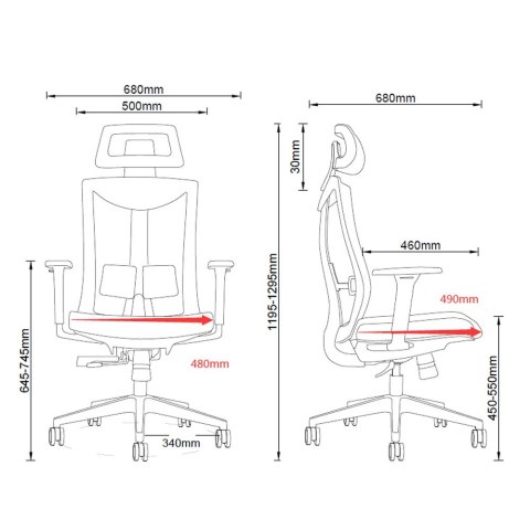 Krzesło biurowe ergonomiczne premium Ergo Office ER-414 Krzesło biurowe ergonomiczne premium Ergo Office ER-414
