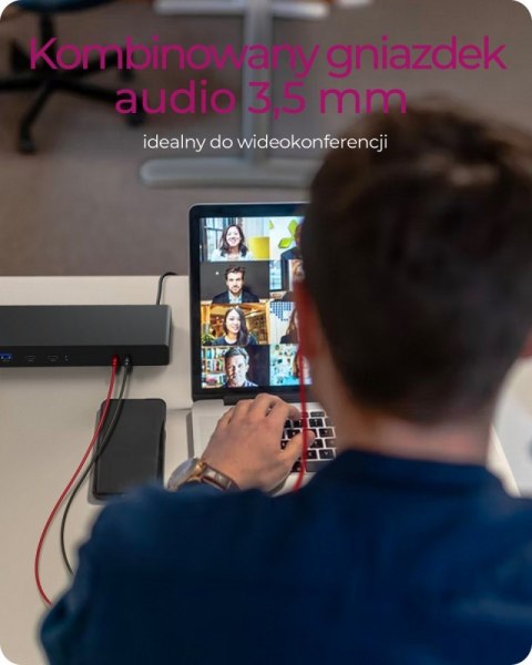 Stacja dokująca IB-DK2245AC 13w1, 2xDP,2xHDI,USB, LAN, USB-C, PD do 60W Stacja dokująca IB-DK2245AC 13w1, 2xDP,2xHDI,USB, LAN, USB-C, PD do 60W