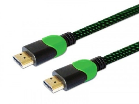 Kabel HDMI 2.0 zielono-czarny 1,8m, GCL-03 Kabel HDMI 2.0 zielono-czarny 1,8m, GCL-03