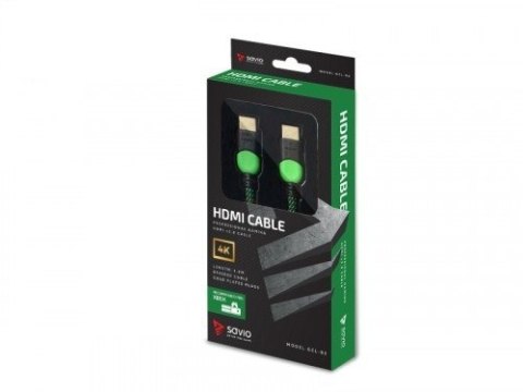 Kabel HDMI 2.0 zielono-czarny 1,8m, GCL-03 Kabel HDMI 2.0 zielono-czarny 1,8m, GCL-03