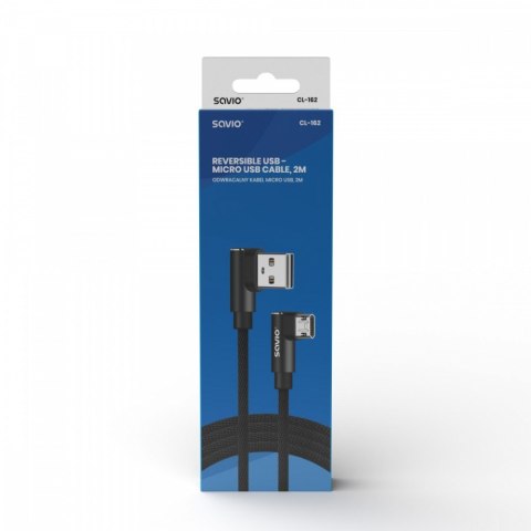 Kabel z dwustronnym złączem USB Micro USB - USB A 2m, CL-162 Kabel z dwustronnym złączem USB Micro USB - USB A 2m, CL-162