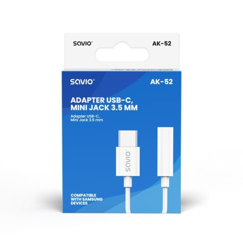Adapter USB-C - Mini Jack 3,5 mm, Samsung, AK-52 Adapter USB-C - Mini Jack 3,5 mm, Samsung, AK-52