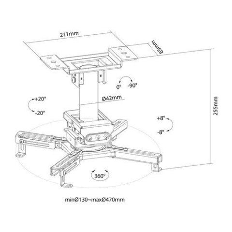 Uchwyt do projektora sufitowy CL25-530BL1 Uchwyt do projektora sufitowy CL25-530BL1