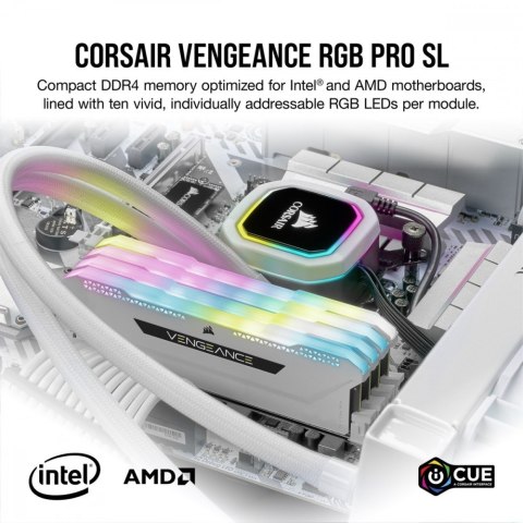 Pamięć DDR4 Vengeance RGB PRO SL 32GB/3600(2*16GB) biały Pamięć DDR4 Vengeance RGB PRO SL 32GB/3600(2*16GB) biały