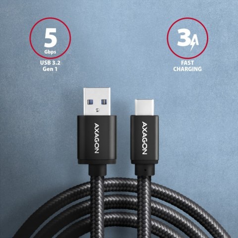 BUCM3-AM20AB Kabel USB-C - USB-A 3.2 Gen 1, 2m, 3A, ALU, oplot, czarny BUCM3-AM20AB Kabel USB-C - USB-A 3.2 Gen 1, 2m, 3A, ALU, oplot, czarny