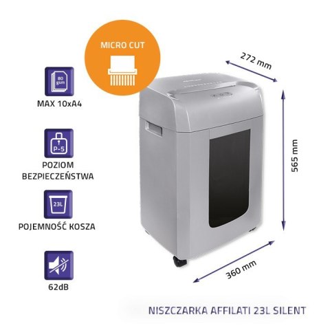 Niszczarka AFFILATI 23L Silent | Micro cut Niszczarka AFFILATI 23L Silent | Micro cut