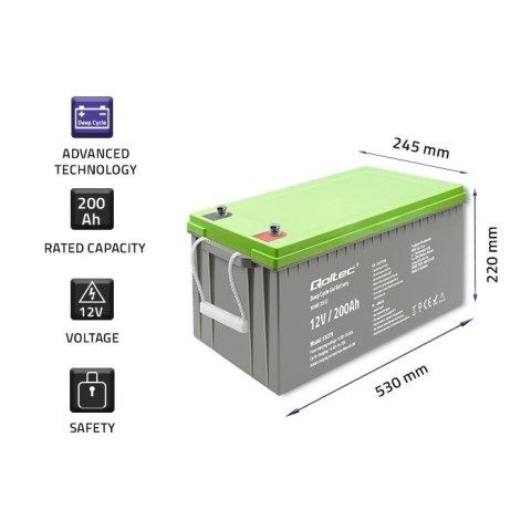 Akumulator żelowy Deep Cycle | 12V | 200Ah Akumulator żelowy Deep Cycle | 12V | 200Ah