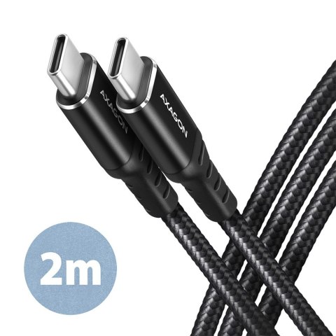 BUCM-CM20AB Kabel USB-C - USB-C 2.0, 2m, PD 60W, 3A, ALU, oplot Czarny BUCM-CM20AB Kabel USB-C - USB-C 2.0, 2m, PD 60W, 3A, ALU, oplot Czarny