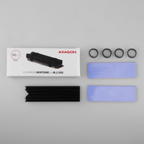 CLR-M2L10 Chłodnica aluminiowa pasywna do dysku M.2 SSD, ALU korpus, silikonowe silikonowe podkładki termiczne, wysokość 10mm CLR-M2L10 Chłodnica aluminiowa pasywna do dysku M.2 SSD, ALU korpus, silikonowe silikonowe podkładki termiczne, wysokość 10mm
