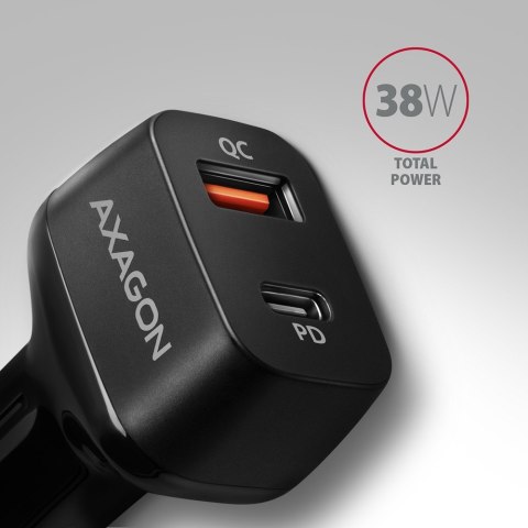 PWC-PQ38 Ładowarka samochodowa PD & QUICK 38W, 2x port (USB-A + USB-C), PD3.0/QC3.0/AFC/FCP/Apple PWC-PQ38 Ładowarka samochodowa PD & QUICK 38W, 2x port (USB-A + USB-C), PD3.0/QC3.0/AFC/FCP/Apple