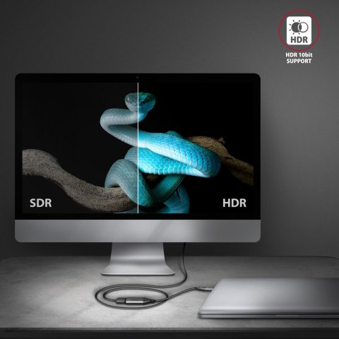 RVC-HI2M Adapter aktywny USB-C -> HDMI 2.0 4K/60Hz Aluminum, 25cm kabel RVC-HI2M Adapter aktywny USB-C -> HDMI 2.0 4K/60Hz Aluminum, 25cm kabel