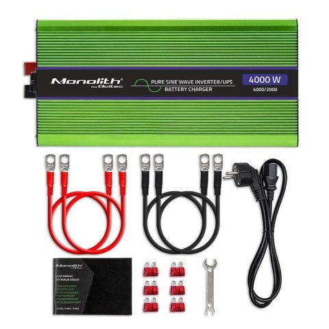 Przetwornica napięcia Monolith | ładowanie baterii | UPS | 2000W | 4000W | 12V na 230V | Czysty Sinus | LCD Przetwornica napięcia Monolith | ładowanie baterii | UPS | 2000W | 4000W | 12V na 230V | Czysty Sinus | LCD