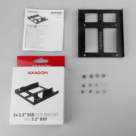 RHD-225 Ramka metalowa do montażu 2 x 2.5" w pozycji 3.5" Czarna RHD-225 Ramka metalowa do montażu 2 x 2.5" w pozycji 3.5" Czarna