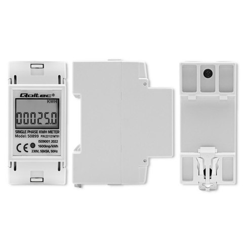 Jednofazowy elektroniczny licznik | miernik zużycia energii na szynę DIN | 230V | LCD | 2P Jednofazowy elektroniczny licznik | miernik zużycia energii na szynę DIN | 230V | LCD | 2P