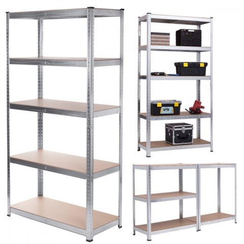 Regał magazynowy metalowy szafka 175 kg x5 ocynk rozkładany MDF GB378 Regał magazynowy metalowy szafka 175 kg x5 ocynk rozkładany MDF GB378