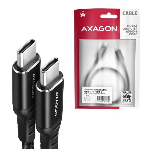 BUCM-CM15AB Kabel USB-C - USB-C 2.0, 1.5m, PD 60W, 3A, ALU, oplot Czarny BUCM-CM15AB Kabel USB-C - USB-C 2.0, 1.5m, PD 60W, 3A, ALU, oplot Czarny