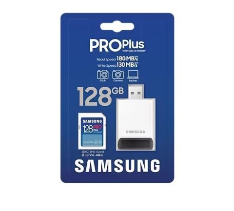 Karta pamięci SD PRO Plus MB-SD128SB/WW 128GB + czytnik Karta pamięci SD PRO Plus MB-SD128SB/WW 128GB + czytnik