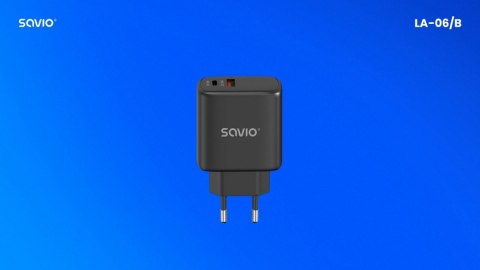 Ładowarka sieciowa 30W Quick Charge, Power Delivery 3.0, LA-06/B Ładowarka sieciowa 30W Quick Charge, Power Delivery 3.0, LA-06/B
