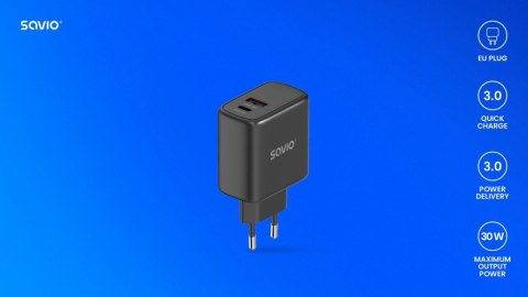 Ładowarka sieciowa 30W Quick Charge, Power Delivery 3.0, LA-06/B Ładowarka sieciowa 30W Quick Charge, Power Delivery 3.0, LA-06/B