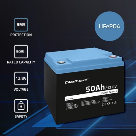 Akumulator LiFePO4 Litowo-Żelazowo-Fosforanowy | 12.8V | 50Ah | 640Wh | BMS Akumulator LiFePO4 Litowo-Żelazowo-Fosforanowy | 12.8V | 50Ah | 640Wh | BMS