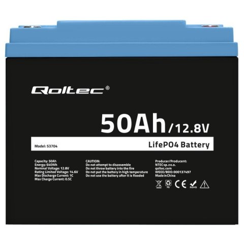 Akumulator LiFePO4 Litowo-Żelazowo-Fosforanowy | 12.8V | 50Ah | 640Wh | BMS Akumulator LiFePO4 Litowo-Żelazowo-Fosforanowy | 12.8V | 50Ah | 640Wh | BMS
